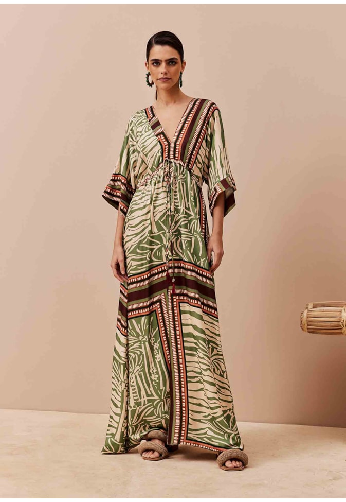 Vestido Longo Estampado Laguna