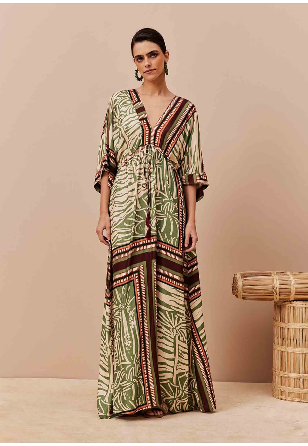 Vestido Longo Estampado Laguna