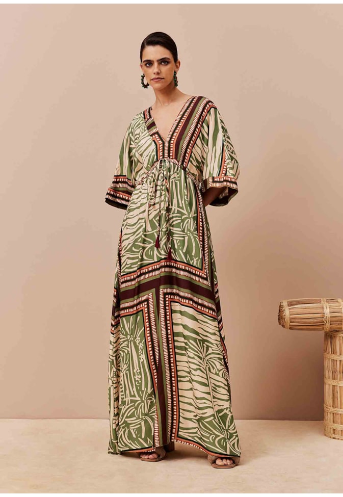 Vestido Longo Estampado Laguna