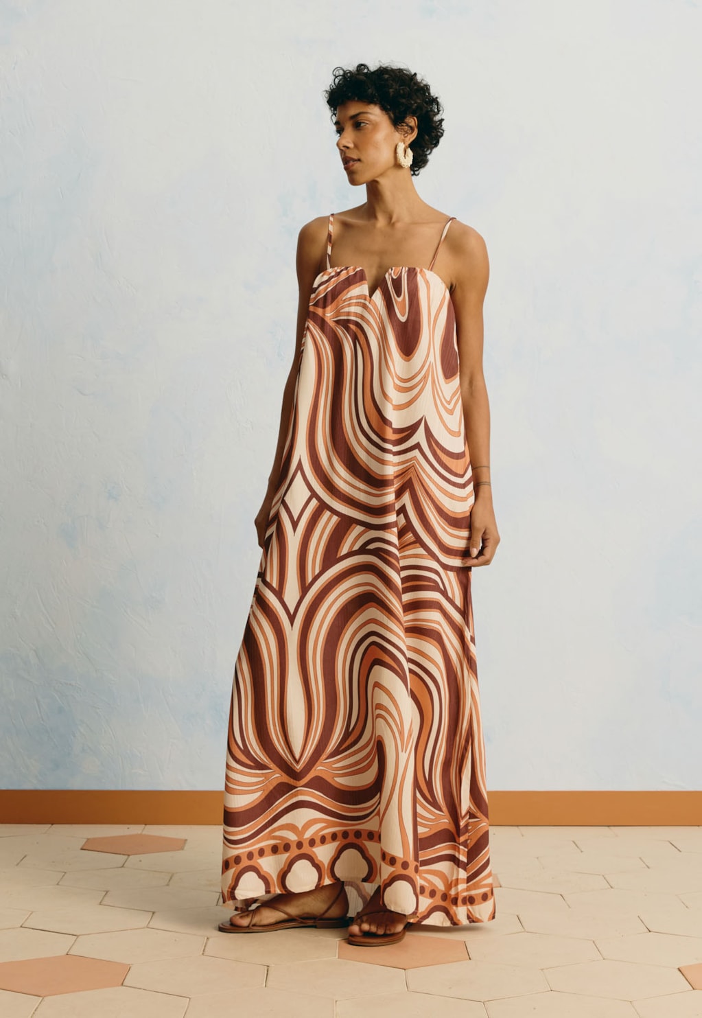Vestido Longo Estampado Las Murallas