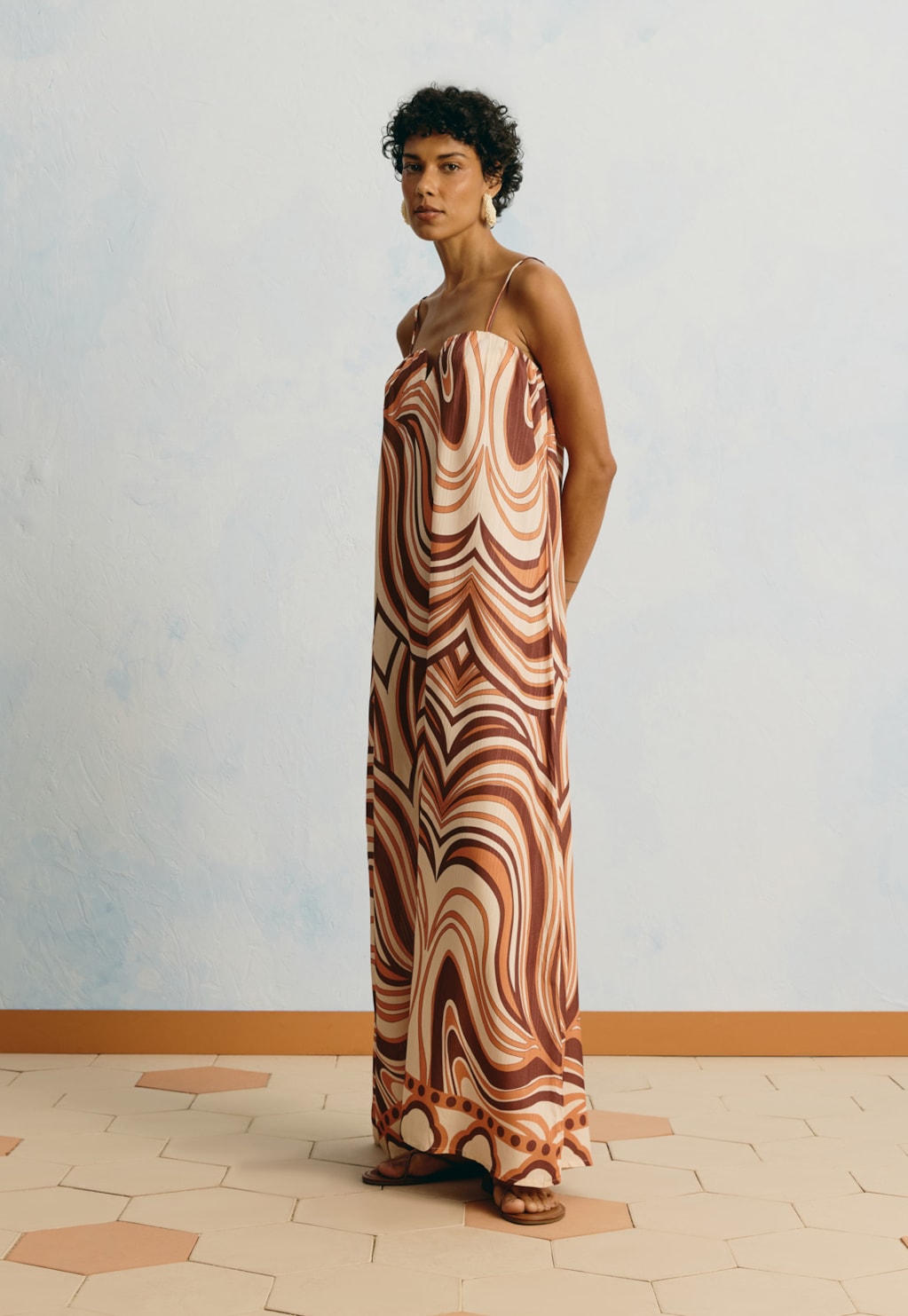 Vestido Longo Estampado Las Murallas
