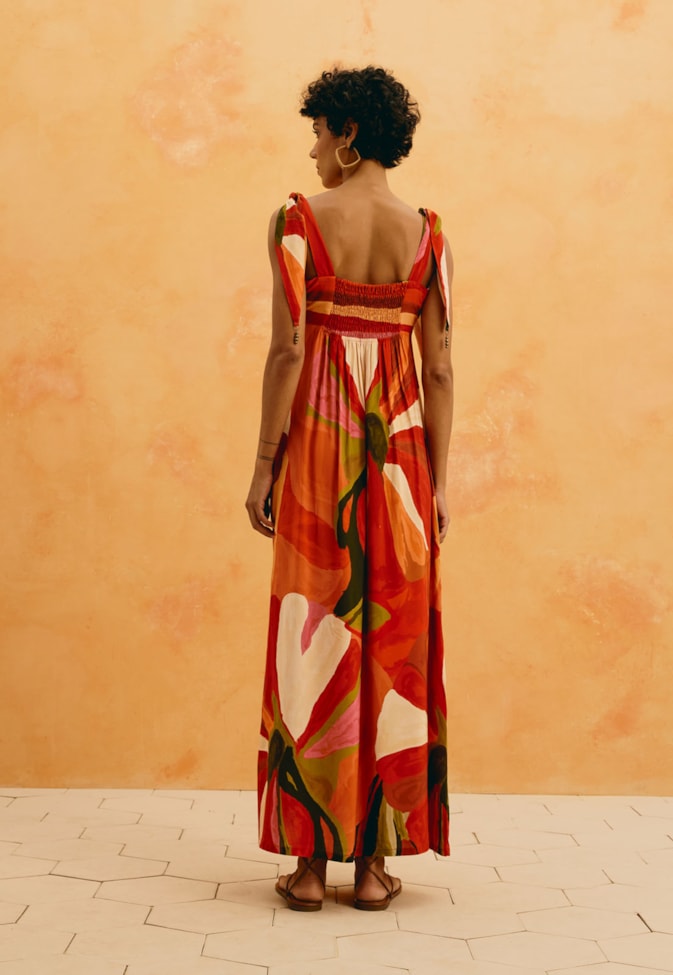 Vestido Longo Estampado Latina