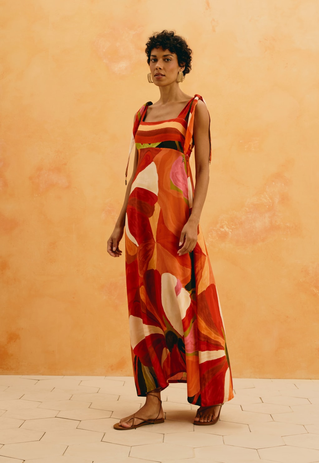 Vestido Longo Estampado Latina