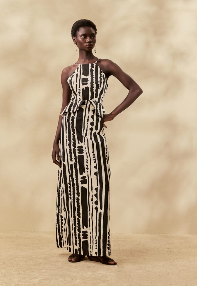 Vestido Longo Estampado Linea