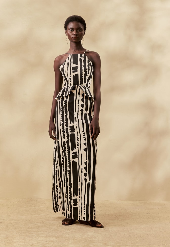 Vestido Longo Estampado Linea