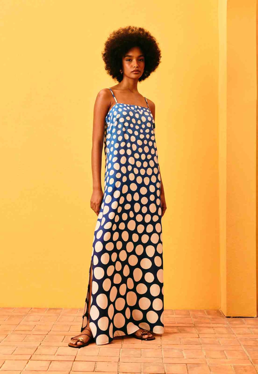 Vestido Longo Estampado Nibs De Poá