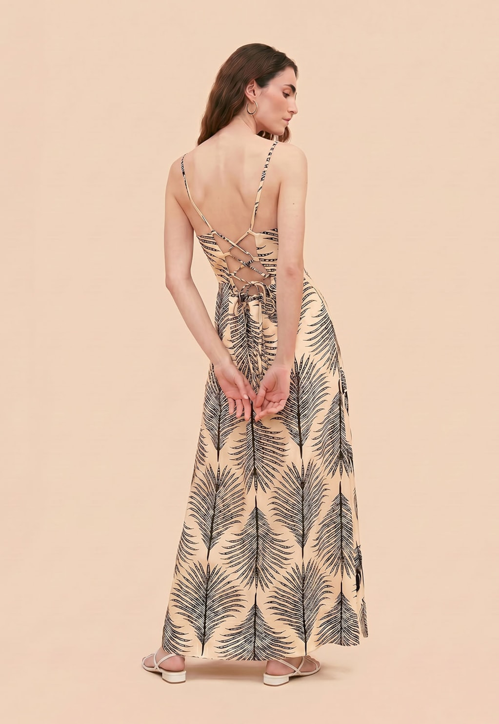 Vestido Longo Estampado Palmeira