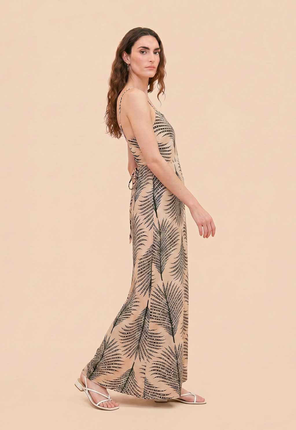 Vestido Longo Estampado Palmeira