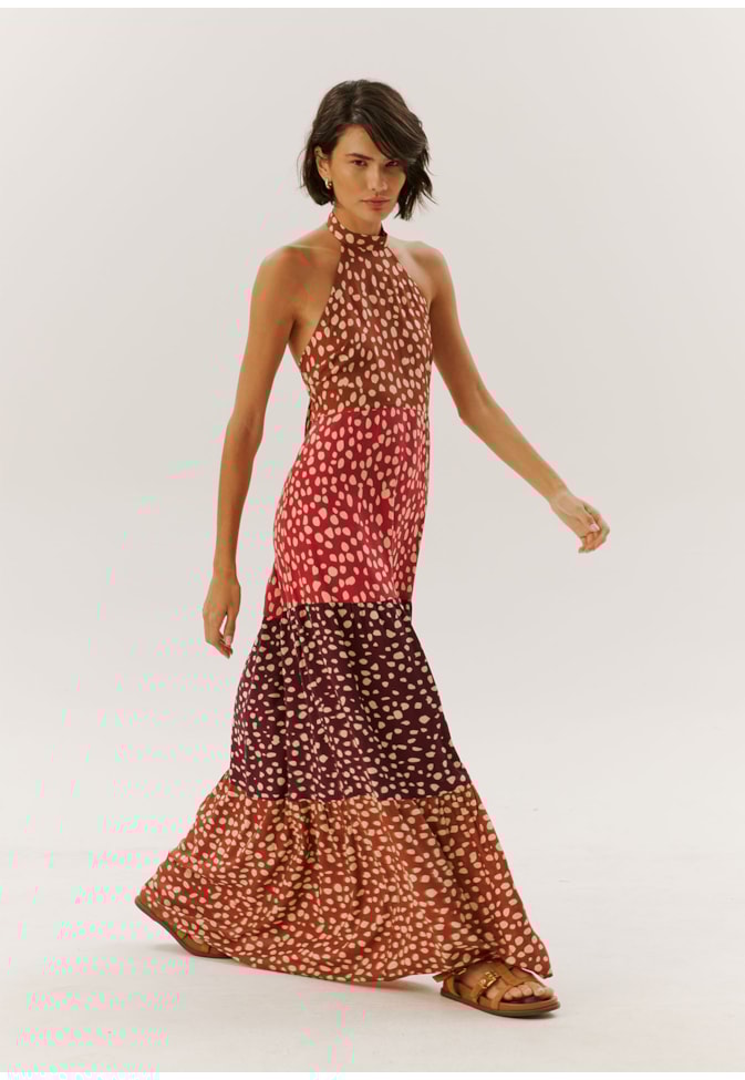 Vestido Longo Estampado Pampa