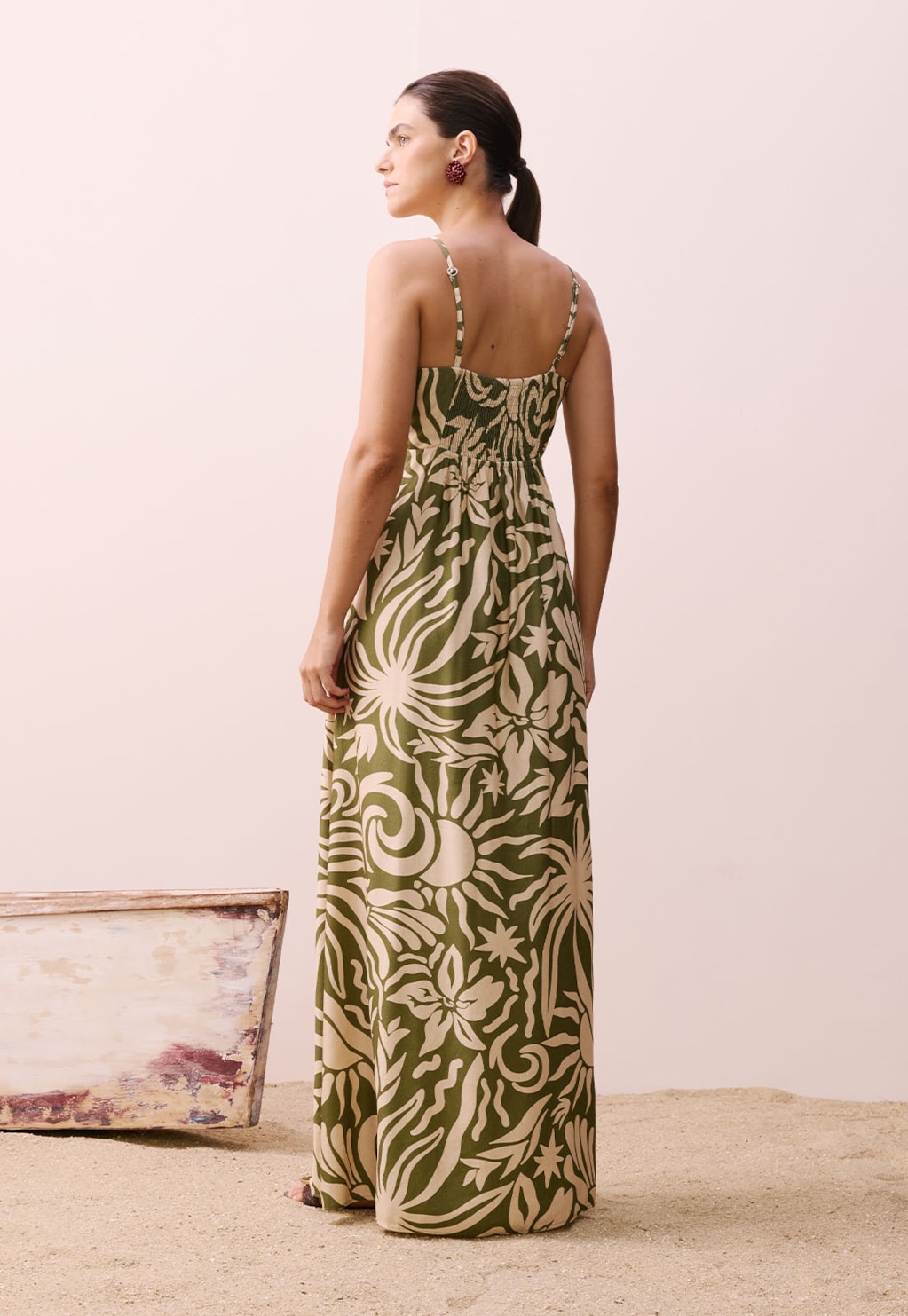 Vestido Longo Estampado Pedra do Sol