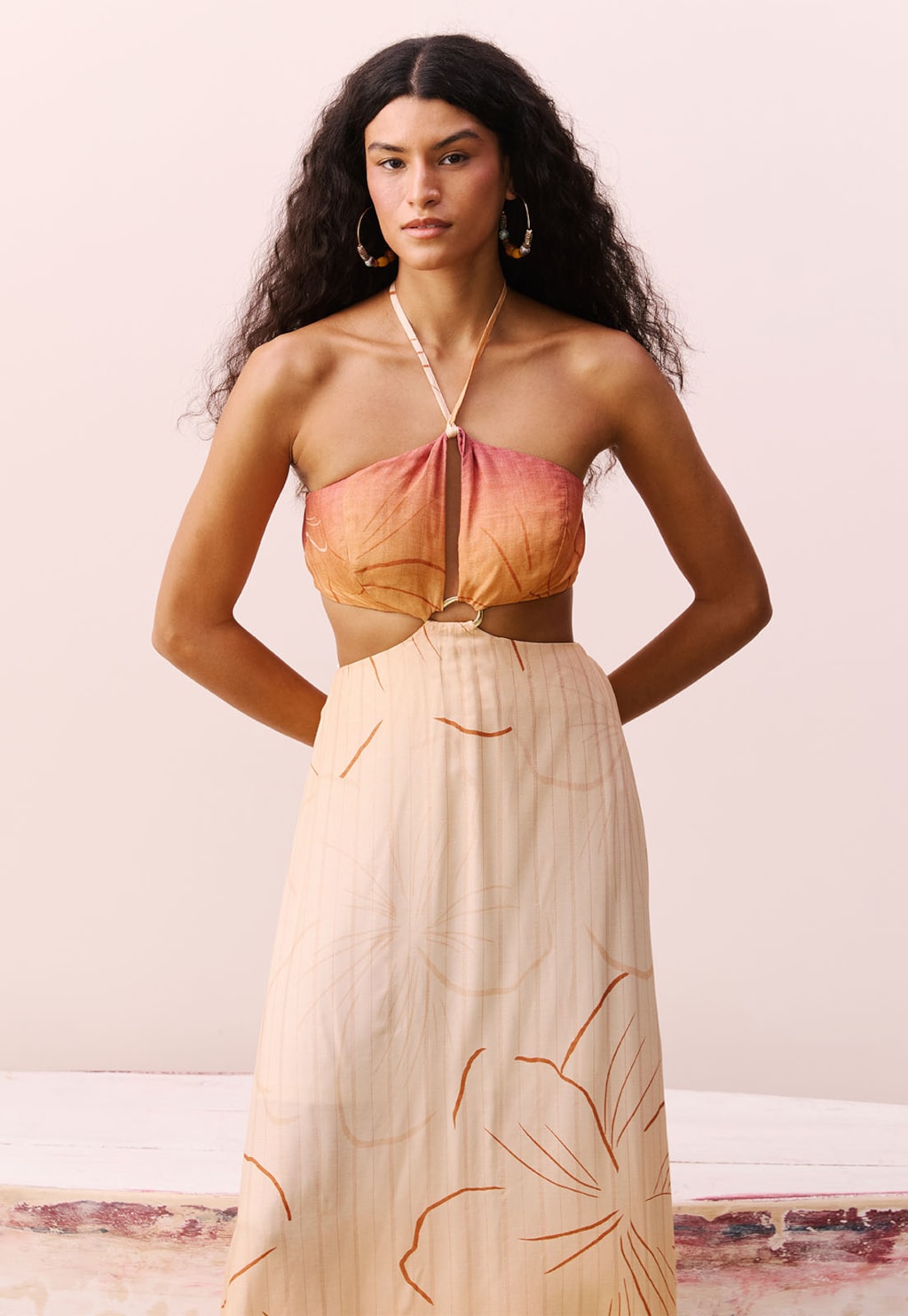 Vestido Longo Estampado Pérola do Tapajós