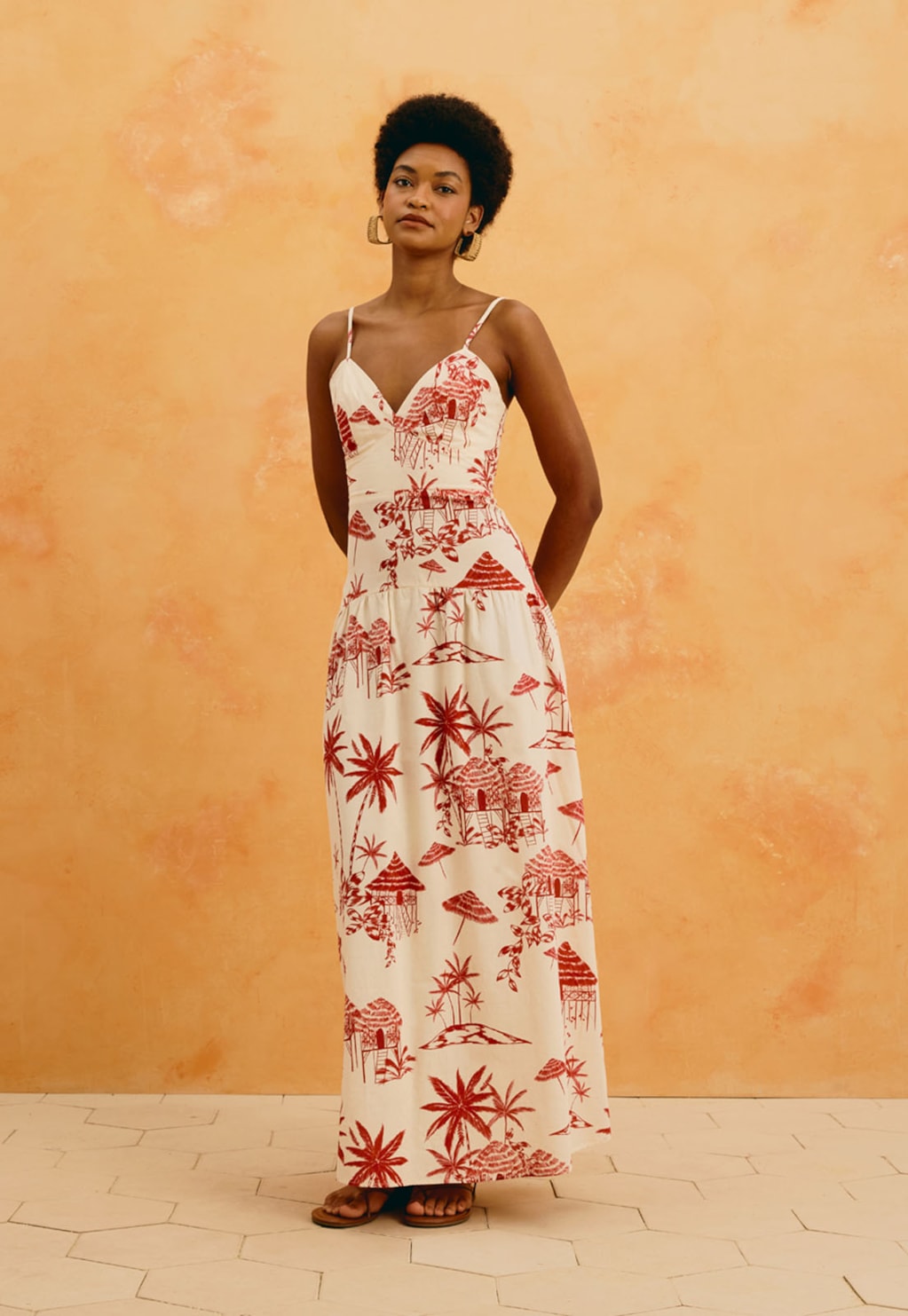 Vestido Longo Estampado Playa Blanca