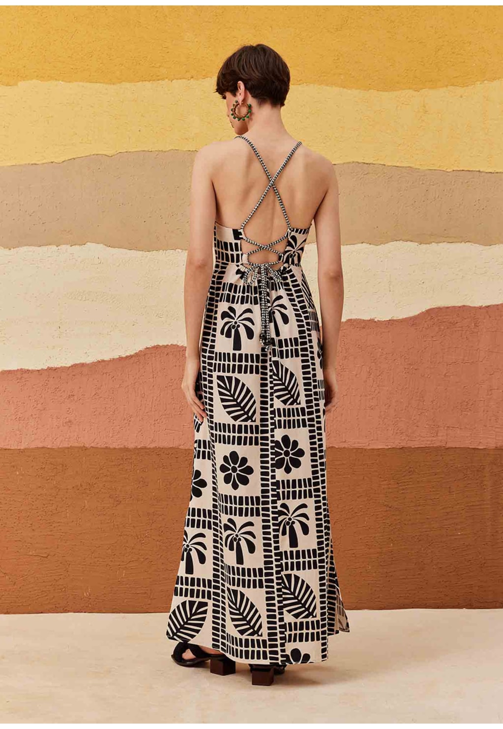 Vestido Longo Estampado Pucara