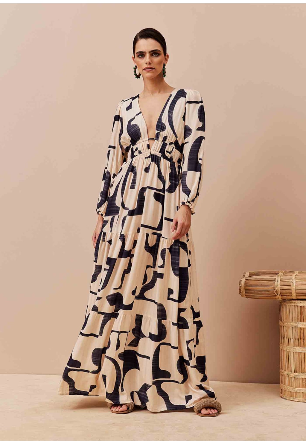 Vestido Longo Estampado Puente Del Inca