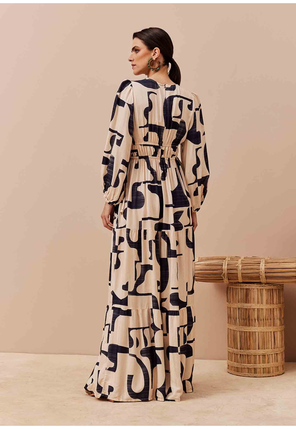 Vestido Longo Estampado Puente Del Inca