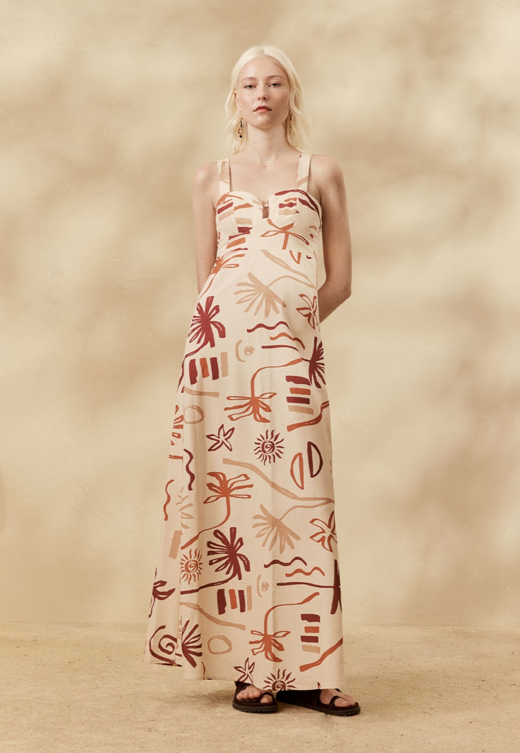 Vestido Longo Estampado Rocca