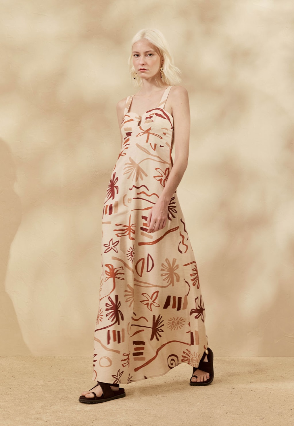 Vestido Longo Estampado Rocca