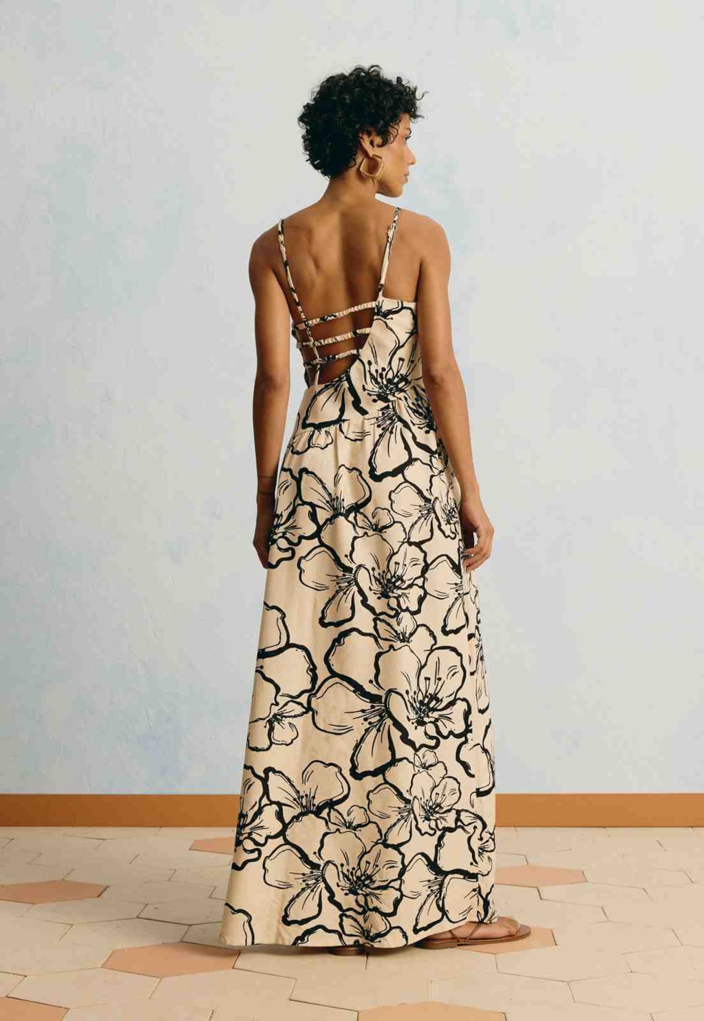 Vestido Longo Estampado Rosa Del Caribe