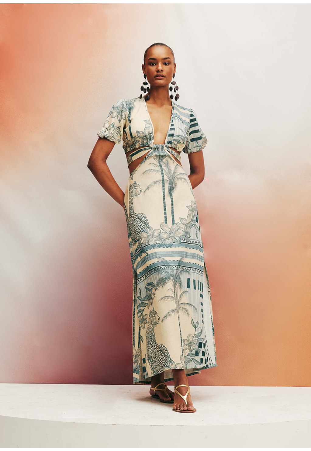 Vestido Longo Estampado Tapajós