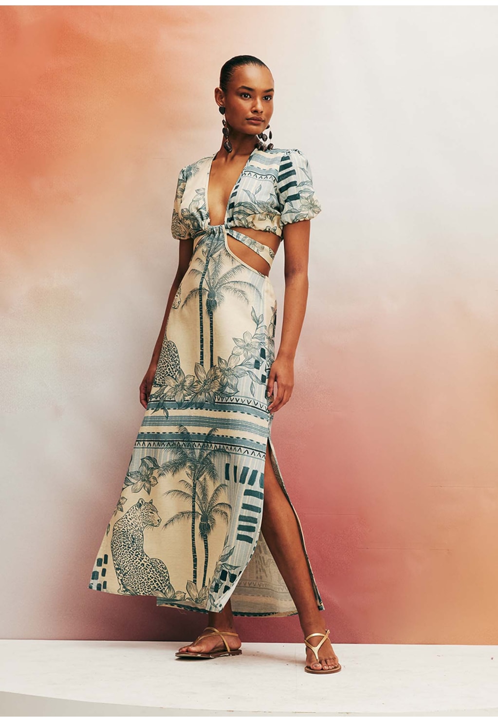 Vestido Longo Estampado Tapajós