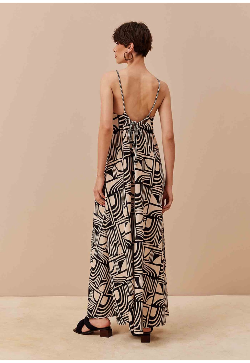 Vestido Longo Estampado Tierras Altas