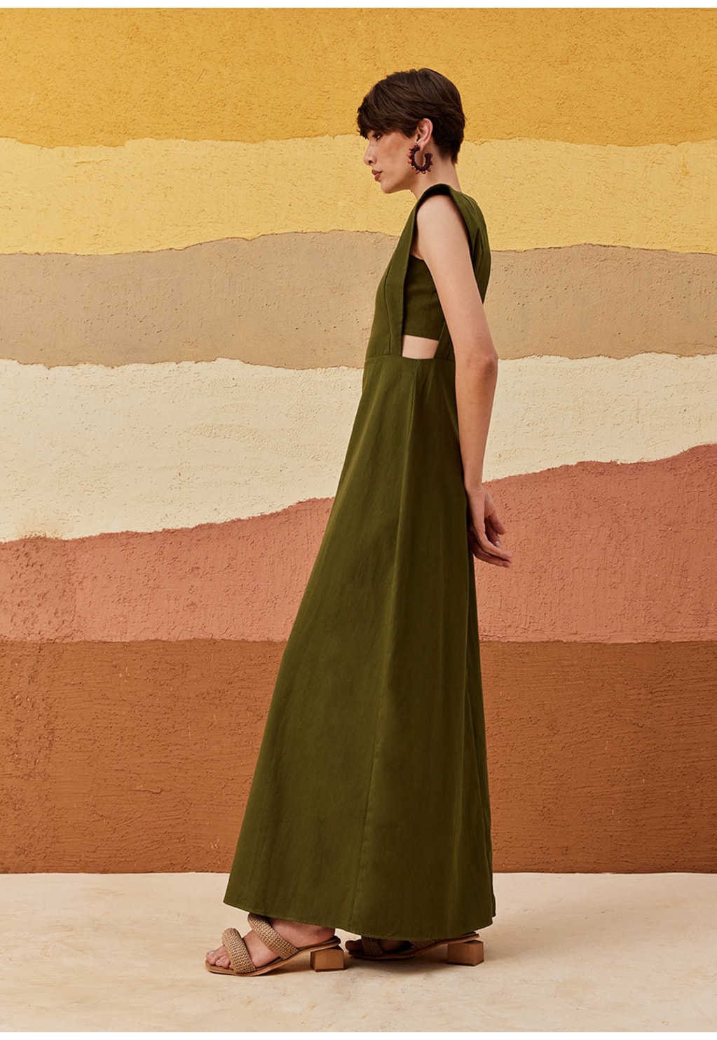 Vestido Longo Faixa Lateral