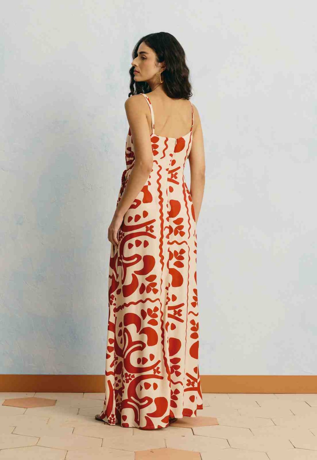 Vestido Longo Fivela Estampado Wayu