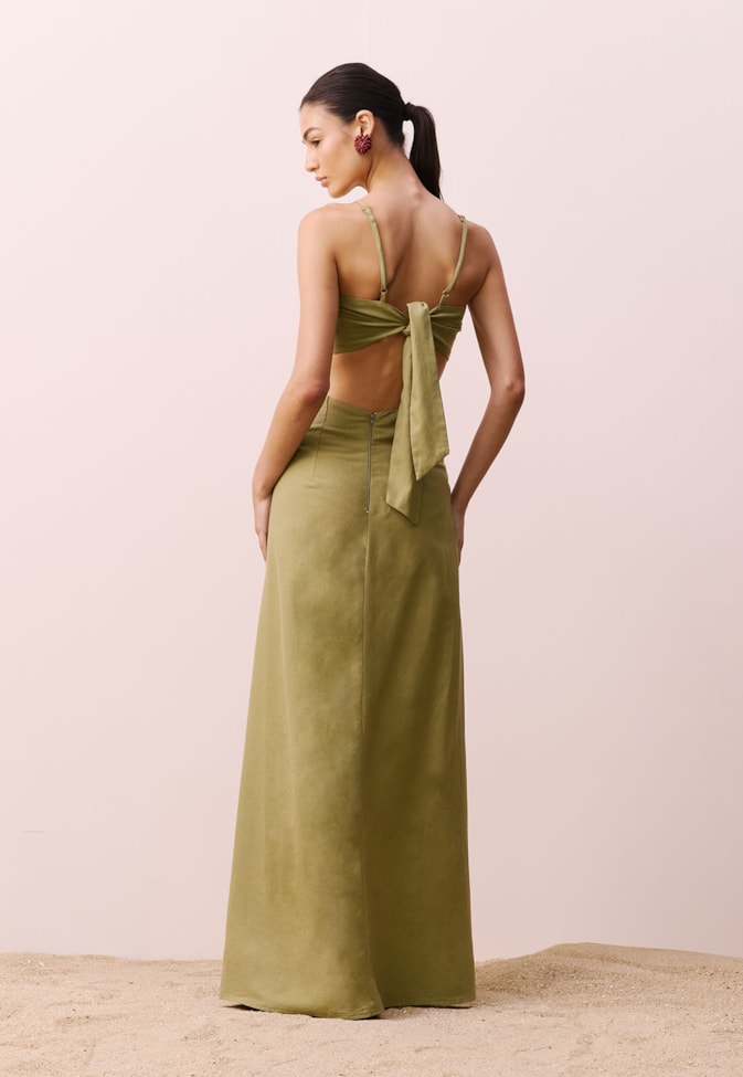 Vestido Longo Flor Busto