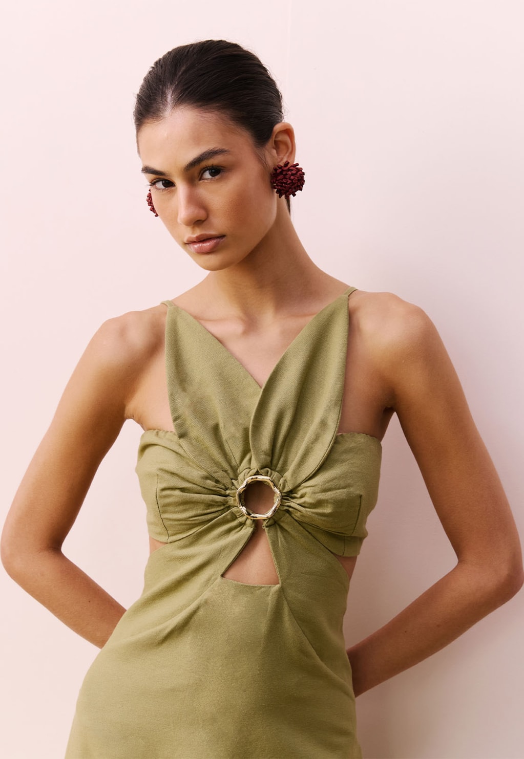 Vestido Longo Flor Busto