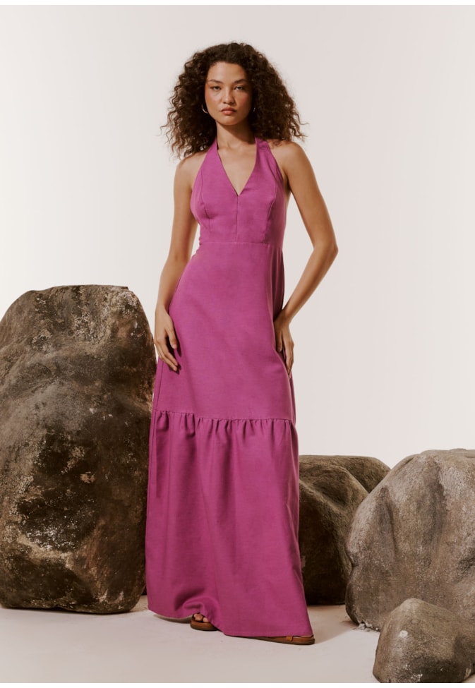 Vestido Longo Frente Única