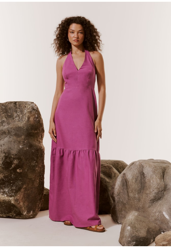 Vestido Longo Frente Única