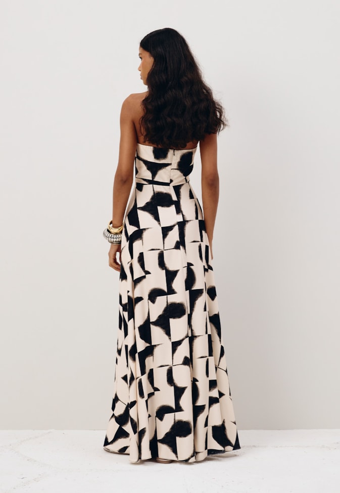 Vestido Longo Godê Estampado Aconcágua