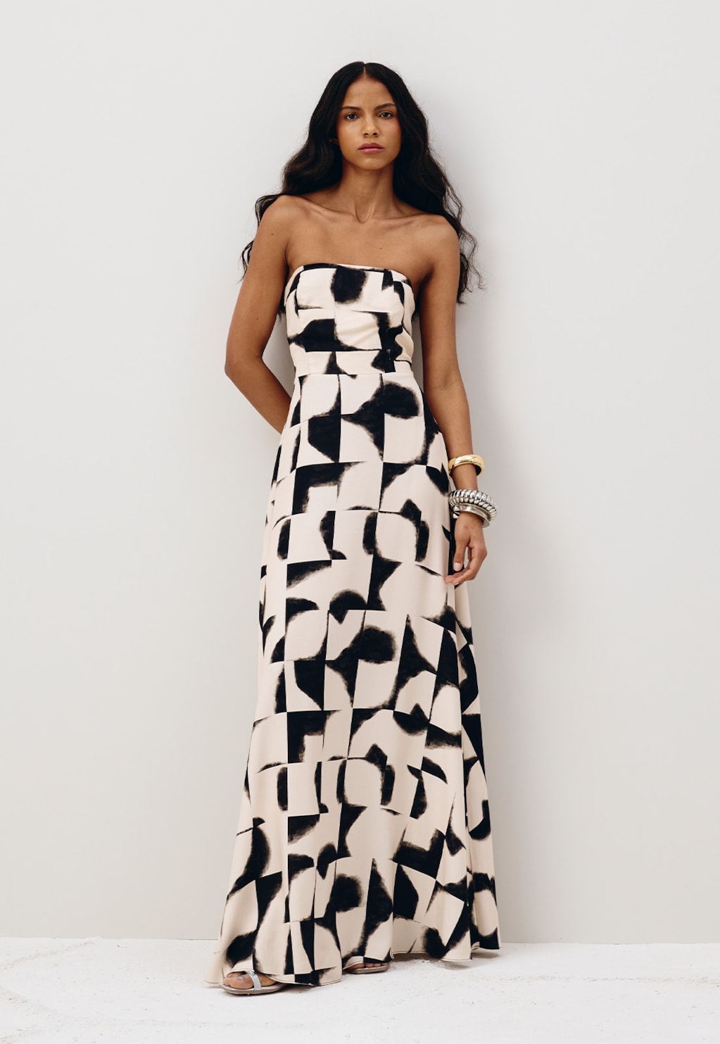 Vestido Longo Godê Estampado Aconcágua