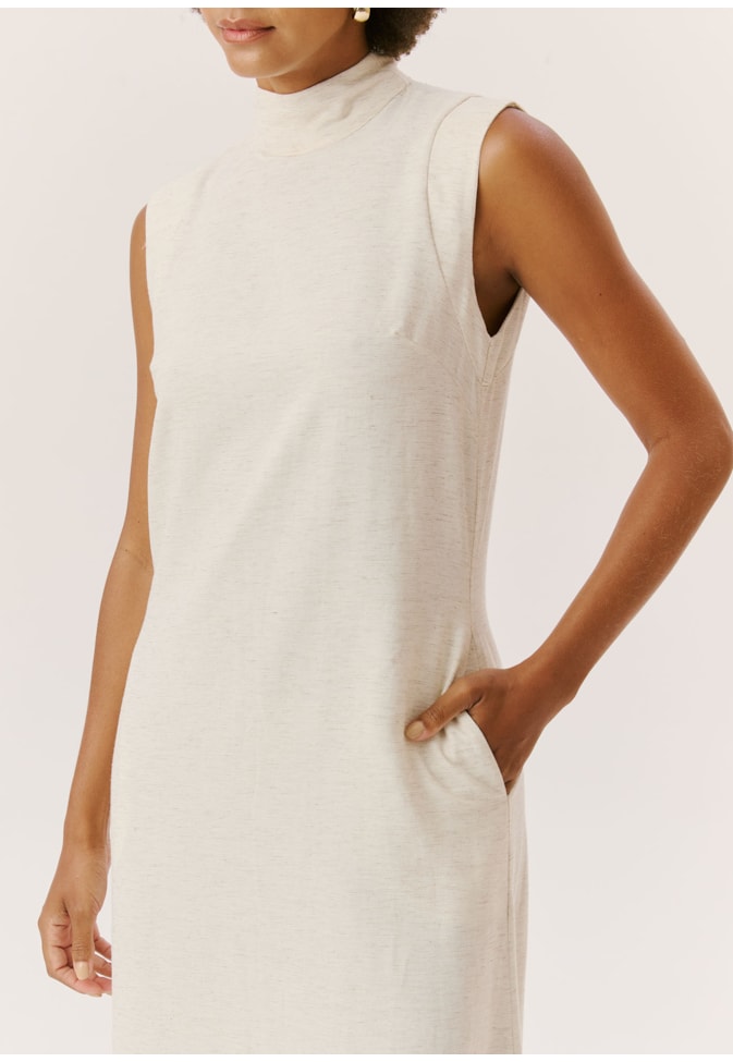 Vestido Longo Gola Alta