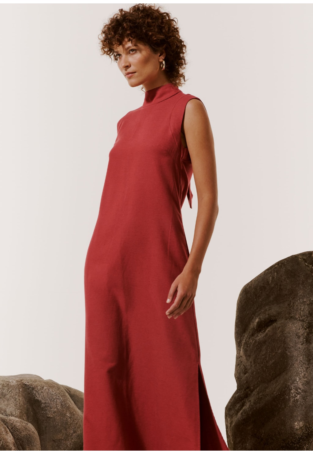 Vestido Longo Gola Alta