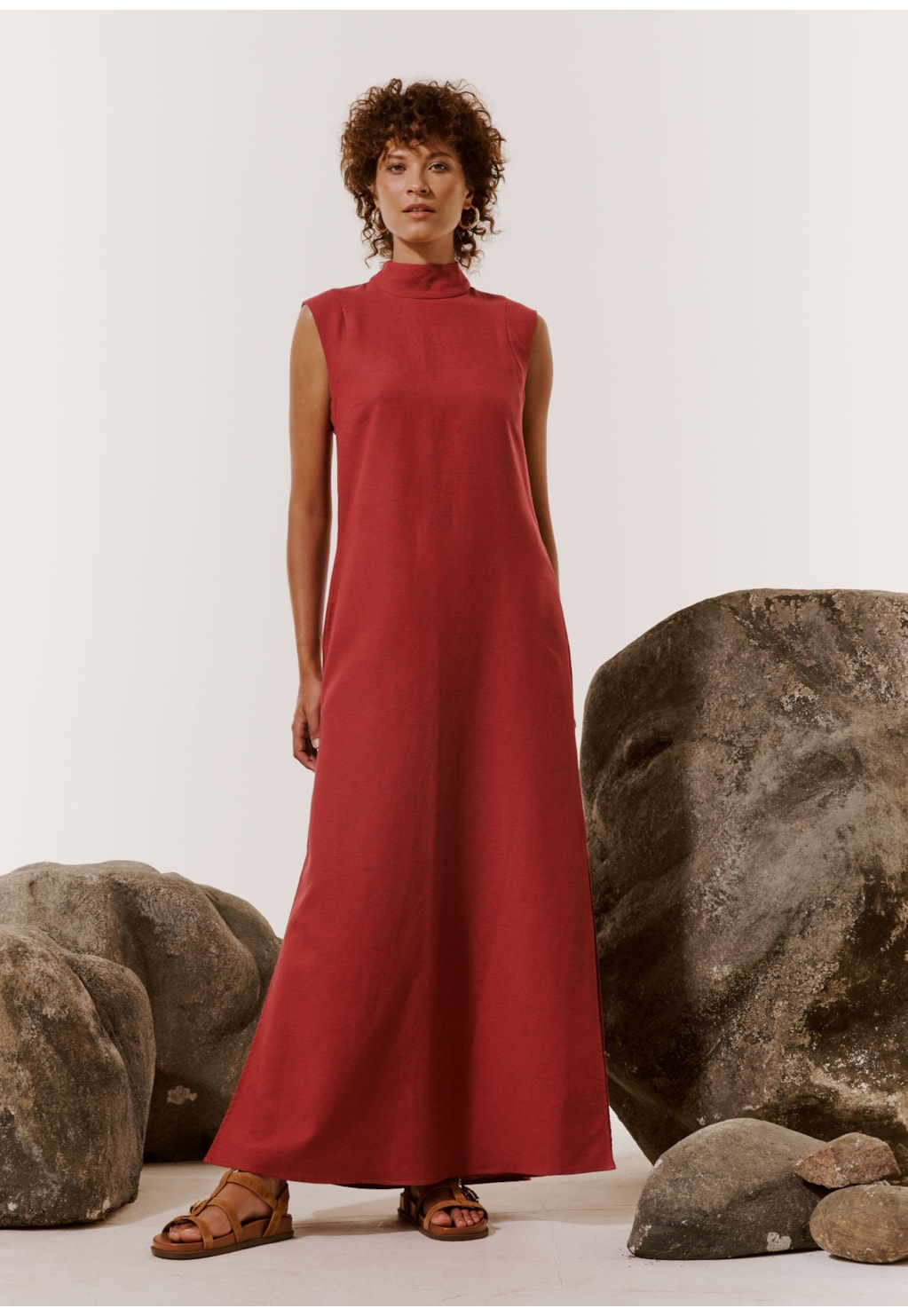 Vestido Longo Gola Alta