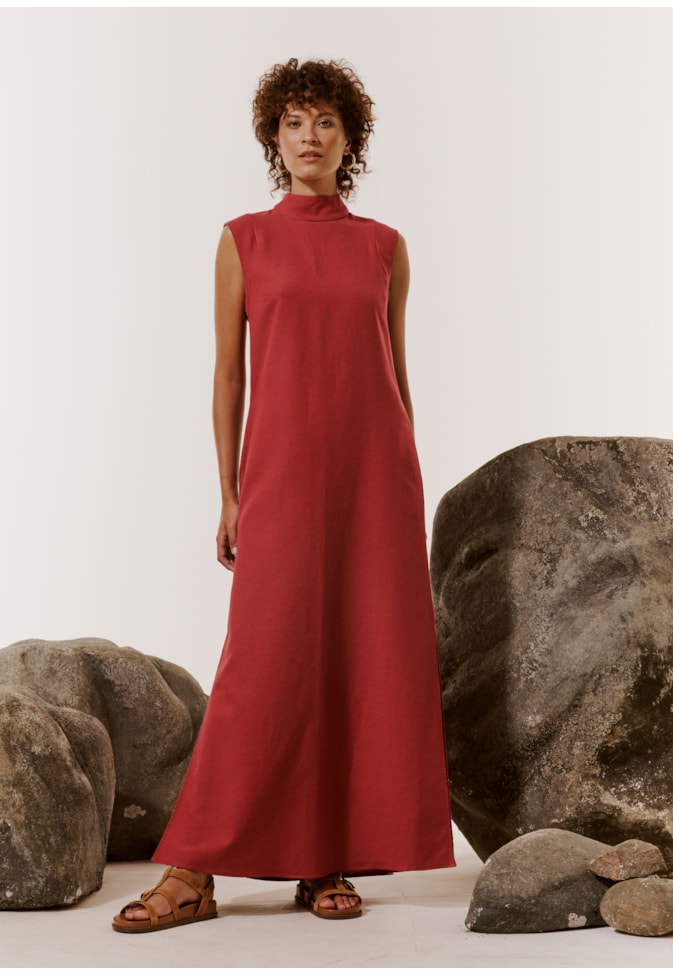 Vestido Longo Gola Alta