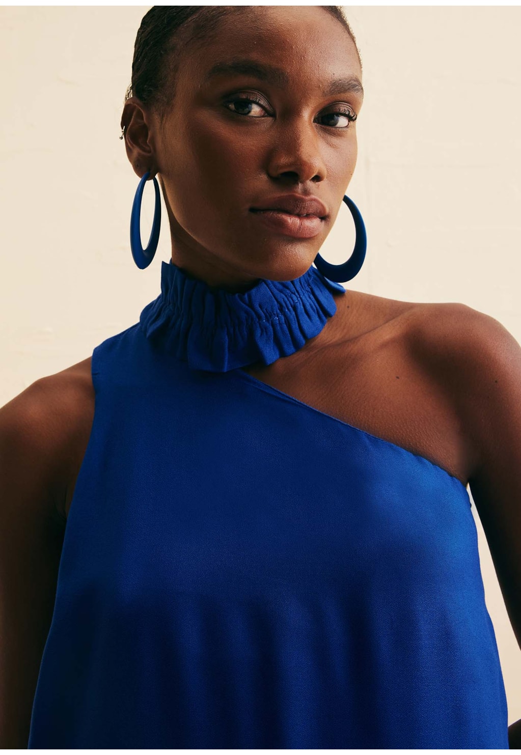 Vestido Longo Gola Franzida