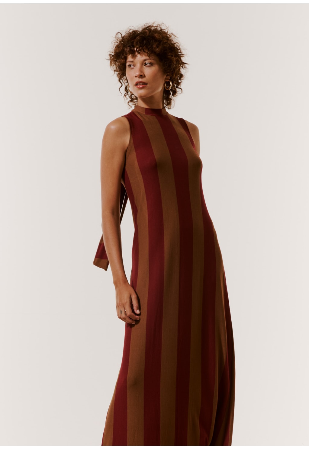 Vestido Longo Golinha Listrado