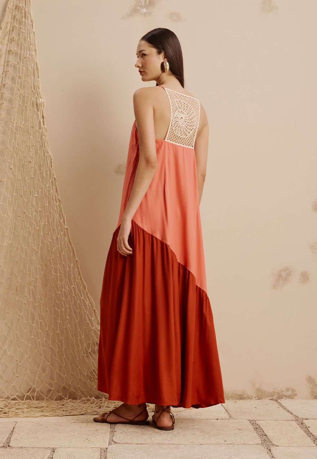 Vestido Longo Guippier Concha Espiral