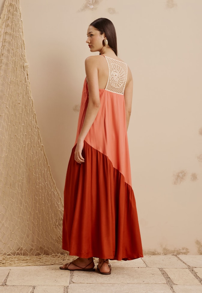 Vestido Longo Guippier Concha Espiral