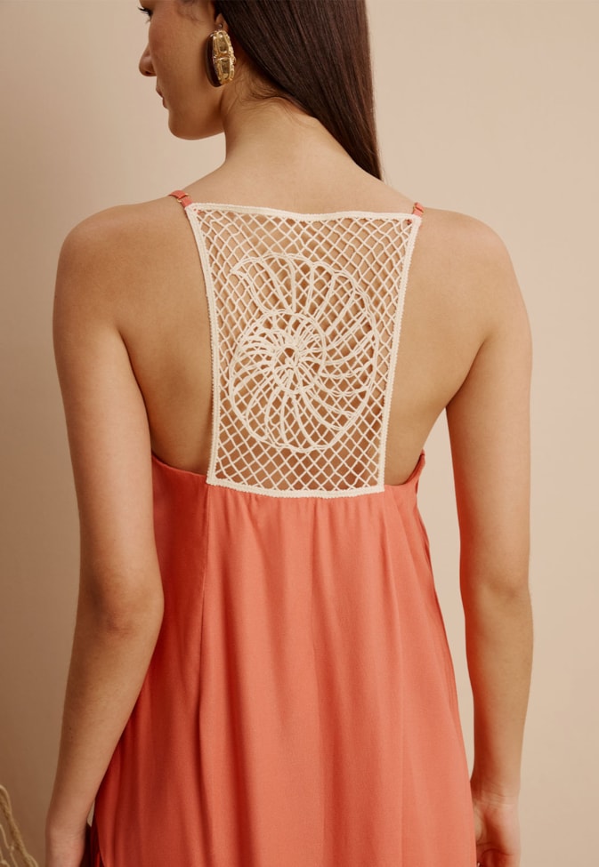 Vestido Longo Guippier Concha Espiral