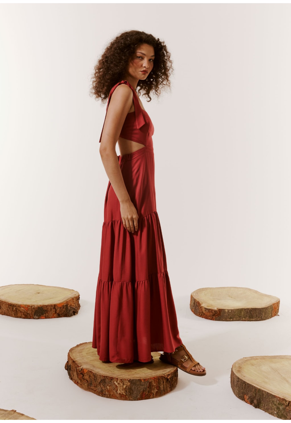 Vestido Longo Laço Ombros