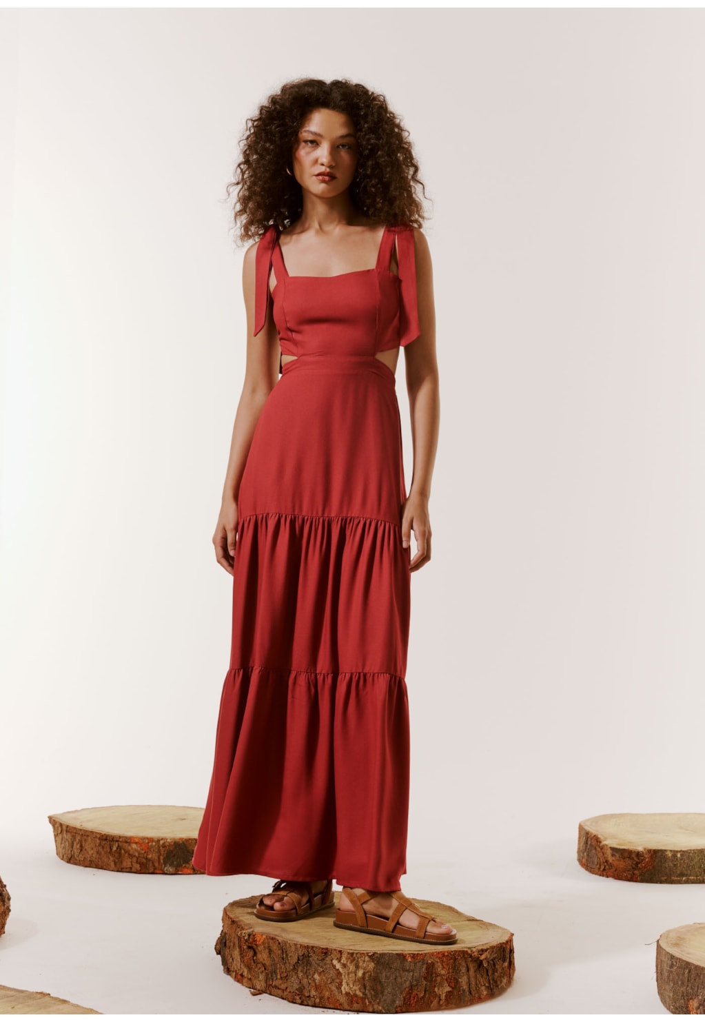 Vestido Longo Laço Ombros