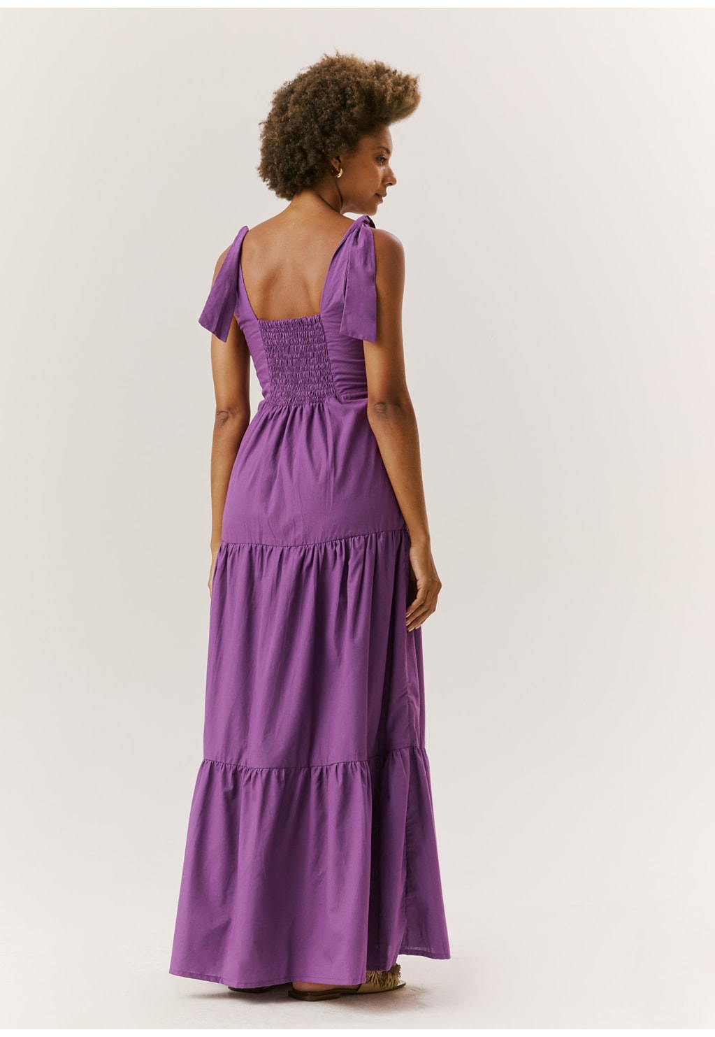 Vestido Longo Laços Ombros