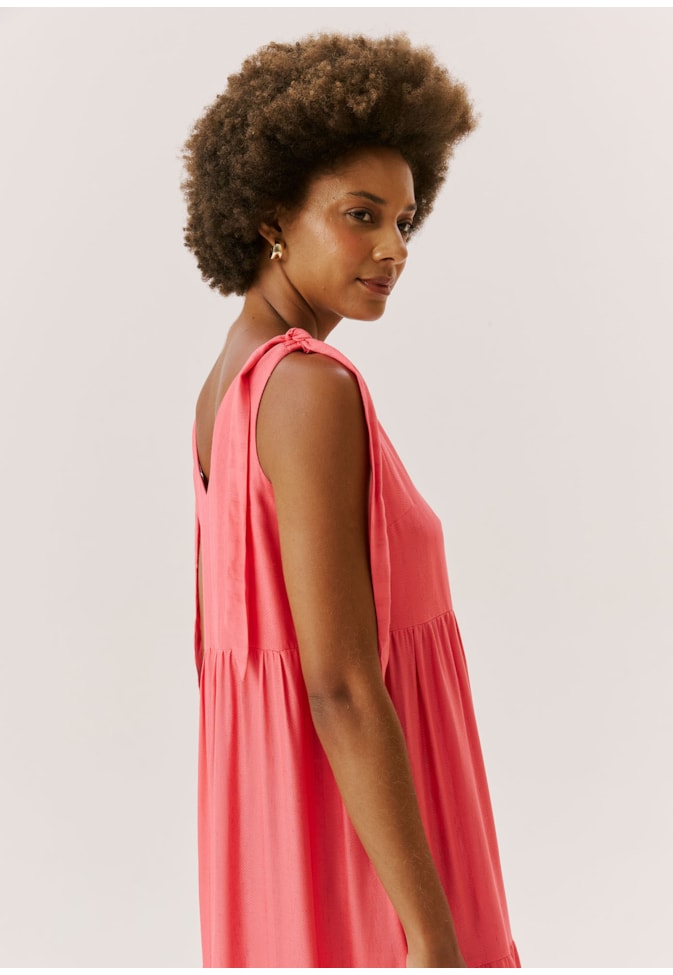 Vestido Longo Laços Ombros C/ Marias