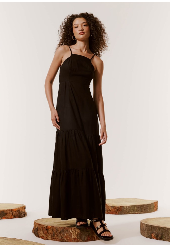 Vestido Longo Lastex Costas