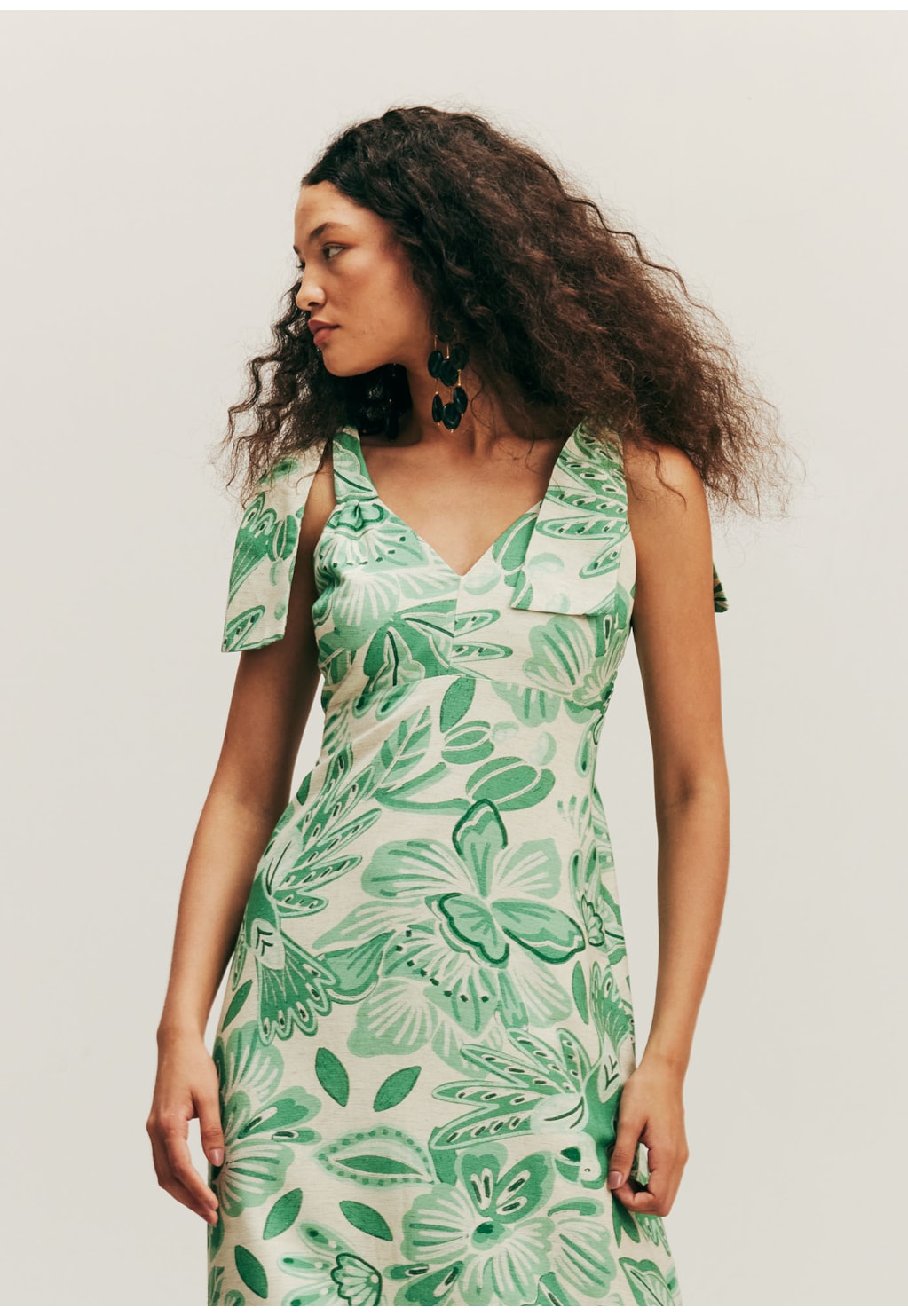 Vestido Longo Lastex Estampado Gardênia