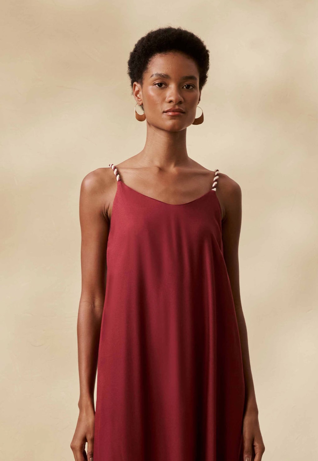 Vestido Longo Liso Alça Bicolor