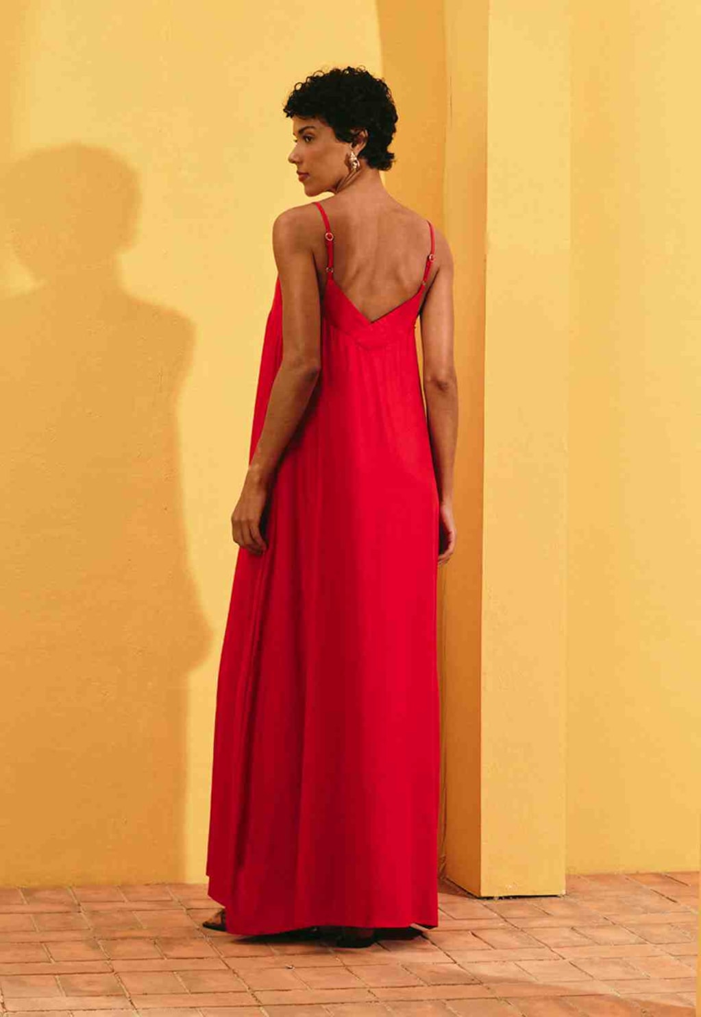 Vestido Longo Liso Alças